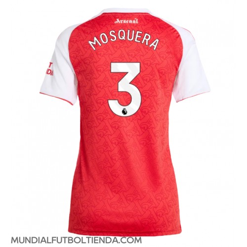 Camiseta Arsenal Cristhian Mosquera #3 Primera Equipación Replica 2025-26 para mujer mangas cortas Camiseta Arsenal Cristhian Mosquera #3 Primera Equipación Replica 2025-26 para mujer mangas cortas